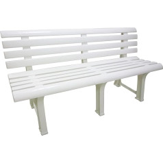 Outdoor Bench, Made in Italy, 145 x 49 x 74 cm, White