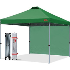 MasterCanopy 2.5 m Pop Up Instant Protection Beach Canopy Better Air Circulation Canopy with Backpack Carry Bag on Wheels Dark Green