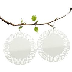 2 Pack Sublimation Wind Spinner Blanks 9.84 Inch Round Shaped White Wind Spinner for Garden Metal Large Handmade DIY 3D Aluminium Double Sided Metal Wind Chime Sculpture Hanging Decoration