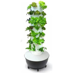 KKMNDE 6 Tier 36 Pod Hydroponic Garden Growing System Hydroponic Tower Aeroponic Growing Kit with Humidification Pump Adapter Aquaponic Planting System