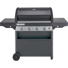 Campingaz Gas Barbecue Class 4 LBD, 4 Burners Stainless Steel, Power 12.8 kW, Easy Cleaning System, InstaClean, Steel Grill and Grill Plate, Double Enamelled, 2 Side Shelves