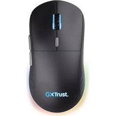Trust Gaming GXT 926 Redex II Gaming Maus Kabellos 2.4GHz 65 Stunden Akkulaufzeit, Kailh-Schalter, 10000 DPI, 6 Programmierbare Tasten, Wiederaufladbare Gaming-Maus Laptop Computer – Schwarz