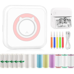 GuKKK Mini Printer, Mobile Photo Printer, Portable Mini Photo Printer, Wireless Photo Printer, Thermal Printer, Smartphone Bluetooth Printer, for Learning Aid, Learning Notes, Journal, Notes, Journal