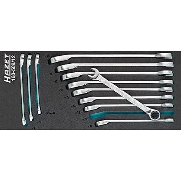 Hazet 163-509/12 Ratchet Ring Combination Wrench Set
