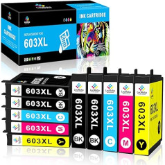LeciRoba 603xl Printer Cartridges Replacement for Epson Printer Cartridges 603 and Epson 603xl Multipack for Epson XP 2100 XP 2150 XP 3100 XP 3150 XP 4100 XP 4150 Workforce WF 2810 WF2820 WF 2840 WF