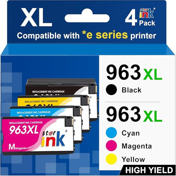 Starink 963XL Multiapck Compatible with HP 963 XL HP 963XL Multipack, HP Officejet Pro 9010 Cartridges, for 9010e 9012e 9012 9020 9020e 9014 9014e 9015 9015e 9019e 9022 9022 9015 022e Blue Megenta