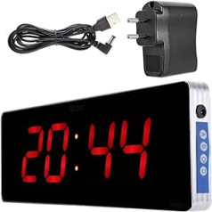 Digital Wall Clock, Kitchen Wall, Digital Clock, LED Digital Calendar Clock, Temperature Wall Clocks with Date, Weekday Temperature Display, for Living Room, Office, Decorative Items (36 x 13 x 3 cm,