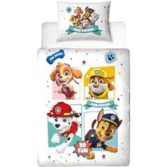 Paw Patrol Bed Linen Duvet Cover 100 x 135 cm 40 x 60 cm Cotton Flannel Flannelette Winter Bed Linen Baby Children's Bedding for Girls and Boys 1 Pillowcase 40 x 60 cm + 1 Duvet Cover 100 x 135 cm