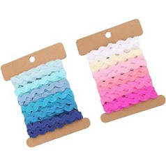 KESYOO 8 mm RIC Rac Trim Ribbon Rainbow Ribbon Zigzag Ribbon for Crafts Elastic Band Elastic Band Sewing Tape Cord Spool for DIY Crafts Gifts Packaging Pack of 2