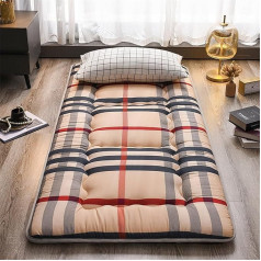 Japanese Floor Mattress, Futon Mattress for Adults, Portable Tatami Mat, Thick Sleeping Mattress for Floor, Foldable Mattress, Guest Bed, Dormitory, Camping, Car (0.9 x 2.0 m, A)
