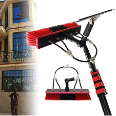 Telescopic Pole Window Cleaning 3.6 - 12 m Extendible with Inner Hose Cleaning Solar System Patio Roof Photovoltaic Conservatory Cleaning Kit PV System Cleaning (Size: 12M/39FT)