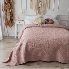 CalmyHOME Bedspread Bed Throw Ornaments 220 x 240 cm Sofa Throw Quilt Sofa Blanket Throw Blanket Day Blankets Bed Cover XXL Blanket Quilted Bedspreads (Dusky Pink)