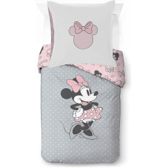 Jay Franco Disney Minnie One of a Kind 100% Cotton Children's Bedding Set 135 x 200 cm Single Bed Size - Duvet Cover + Pillowcase 80 x 80 cm