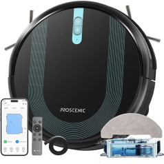 Proscenic 850T Robot Vacuum Cleaner 3000Pa with Siri & IFTTT & App & Alexa, Electric Water Tank 2-in-1 for Home Cleaning/Hair/Dust/Floor Mop