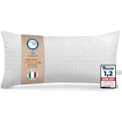 VitaloBett Pillow 40 x 80 cm - Height-Adjustable Pillow with Zip - Memory Foam Pillow with Memory Sticks - Made in Italy