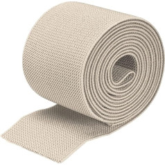 sourcing map Double Sided 2 Inch Flat 4 Meters Knit Elastic Spool Heavy Stretch Band Beige for Sewing Waistband