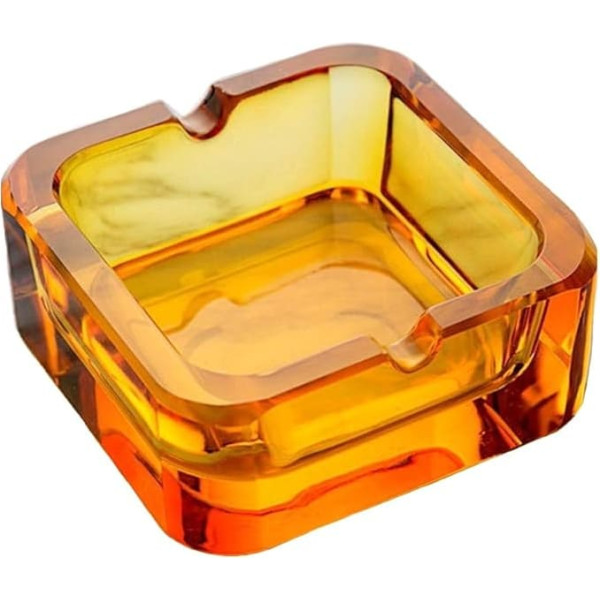 Kepfire Simple Style Crystal Square Ashtray Fashion Creative Personality Gift European Household Office Cafe Hotel Embellishment Orange Ashtray