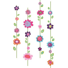 RoomMates Repositionable Childrens Wall Stickers - Flower Stripe