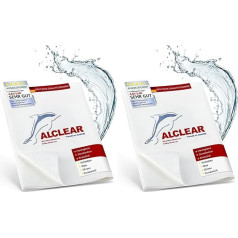 ALCLEAR 950002 Microfibre Window Cloth, Streak-Free, 60 x 45 cm, Ideal as a Window Cloth without Drying, Glass Cleaning Cloths for Cleaning Car, Household, Windows and Chrome, Colour White (Pack of 2)