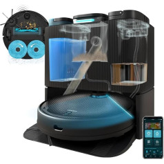 Cecotec Conga 11090 Spin Revolution Home & Wash Robot Vacuum Cleaner and Floor Cleaning Robot Self Empty Station Car Washing and Mop Drying Ultrasonic Laser Navigation 5000 Pa Suction Motor