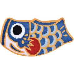 Feblilac Cute Fish Japanese Koi Flag Bath Mat Soft Water Absorbent Non-Slip Machine Washable (Blue)