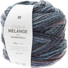 Rico Design Creative Melange Aran Wonderball, Gradient Wool, Needle Size for Knitting or Crocheting, Wool 200 g Ball (007, 200)