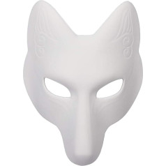 SOIMISS 1 Piece White Female Fox Mask Halloween DIY White Fox Mask PU Party Masks Costume Cosplay Accessories Party Supplies