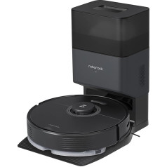 roborock Q7 Max+ Vacuum & Mop Robot with Auto Emptying Station (4200Pa Suction Power, 180 min Battery Life, 470 ml Dust Container, 350 ml Water Tank, 3D Mapping, App/Voice Control), Black