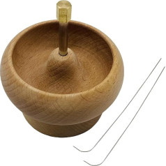 Faderr Bead Spinner, Wooden Bead Spinner DIY Making Beads Spinner Kit Jewellery Bracelet Beads Spinner with Needle DIY Beads Devices Set for Craft Bead Supplies