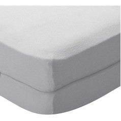 Pikolin Home - Blue Elasticated Terry Mattress Protector Cover Covers All 6 Sides of Mattress