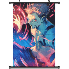 KARMA-X Large 60 x 90 cm Jujutsu Kaisen Kakemono Scroll Picture Anime Manga Fabric Poster Wall Scroll Poster Decoration Wall Decoration Gift Motif: Sakuna