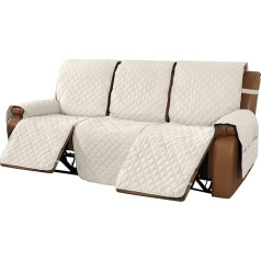 Non-Slip Deck Chair Cover Sofa Slipcover, Reversible Deck Chair Cover with Elastic Adjustable Strap, Washable Recliner Sofa Slipcover for Deck Chair, Furniture Protector (Ivory, Recliner Sofa)