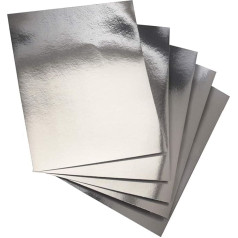 Hygloss Sheet Silver, Products Metallic Foil Board, 8.5 x 11 Inch, Silver, Pack of 25, Paper