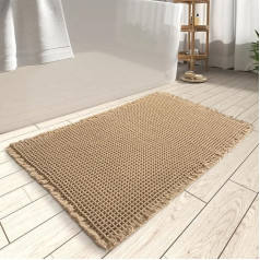 KAZOLEN Bath Mat Non Slip Absorbent 45x75cm Super Soft Comfortable Thick Non Slip Machine Washable Bathroom Wet Area Grey
