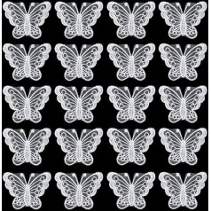 GORGECRAFT 50 Pieces Butterfly Lace Trim White Organza Butterflies Lace Fabric Embroidery Sewing Lace DIY Craft Decor Applique Patches Embellishments for Wedding Bridal Hair Accessories