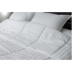 blanrêve Warm Satin Stripe 400gsm 240 x 220 cm Microfibre White 240 x 220 cm