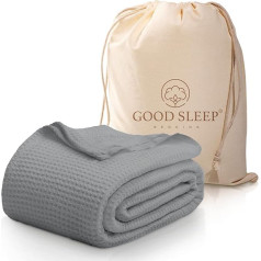 Cotton Blankets Double Size Luxury Waffle Weave Super Soft Blanket All Season Duvets and Throws Breathable Blanket for Double Bed 100% Cotton Blanket for Bed Thermal Blanket 150 x 200