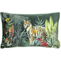 Evans Lichfield Zinara Polyester Velvet Tiger Cushion Cover 30x50cm