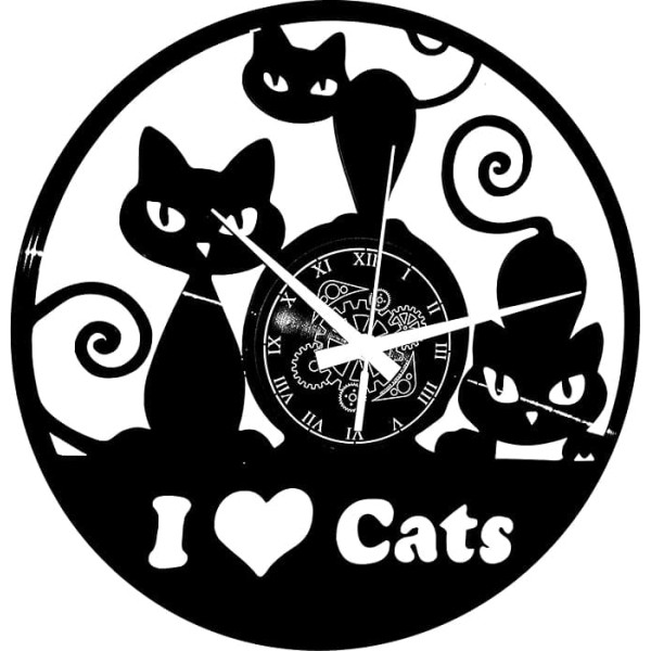 Instant Karma Clocks Black Cat Animal Wall Clock Vinyl Wall Clock Love Cats Gift Idea
