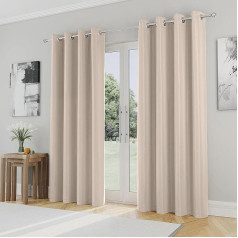 Enhanced Living Nightfall Super Soft Natural Thermal Eyelet Curtains 46
