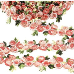 5 Yards Flower Border Rose Lace Applique Sewing Craft Vintage Lace Trim for Wedding Dress Embellishment DIY Dress Decoration