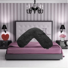 V-Shaped Super Soft Black Fleece Cushion Cover