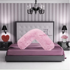 Pink Fleece V Shape Super Soft Cushion Cover