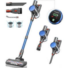 Battery Vacuum Cleaner 400 W/30000 Pa, Cordless Vacuum Cleaner 45 Min, Ultra Quiet Battery Vacuum Cleaner, Ultralight Vacuum Cleaner with Anti-Tangle Brush for Carpet/Hard Floors/Pet Hair [2024 Energy