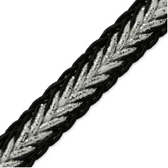 Trims by the Yard 4,5 m Ares Metallic-Borte, Stoffband Einfassband Bordüre Stoff Meterware, 0,95 cm, silberfarben