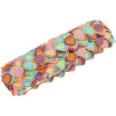 Blumenbesatz, Blumenband-Spitze, 15 Yards Nähbesatz, Schneidbar, Spitzenbandbesatz, Bestickter Näh-Spitzenbesatz, Bunte Herz-Muschel-Blumen, Band-Applikationsstoff