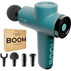Antelope by Beurer BOOM Massage Gun, Compact Massage Gun with 4 Attachments, for Relaxation and Regeneration, Powerful Trigger Point Massage, Muscle Massager with 5 Intensity Levels and Battery