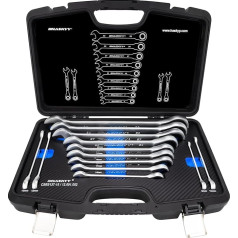 HASKYY Ratchet Wrench Set 8-32 mm Ring Jaw Ratchet Wrench 72 Teeth Fine-Toothed Tool Set 13 Pieces in Case - Workshop, Industry, Car