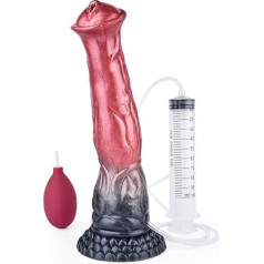 Jomyu Realistic Spray Dildo XXL Giant Animal Horse Dildo with Strong Suction Cup Silicone Horse Dildo with Splash Function Plug Sex Toys G-Spot Stimulation Sex Toy for Men Women