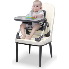 High Chair Baby 2 in 1 Booster Seat Child with Baby Lounger & Removable Tray Children's High Chair Foldable Baby High Seat Height Adjustable Baby High Chair from 6 Months to 12 Years Baby Chair